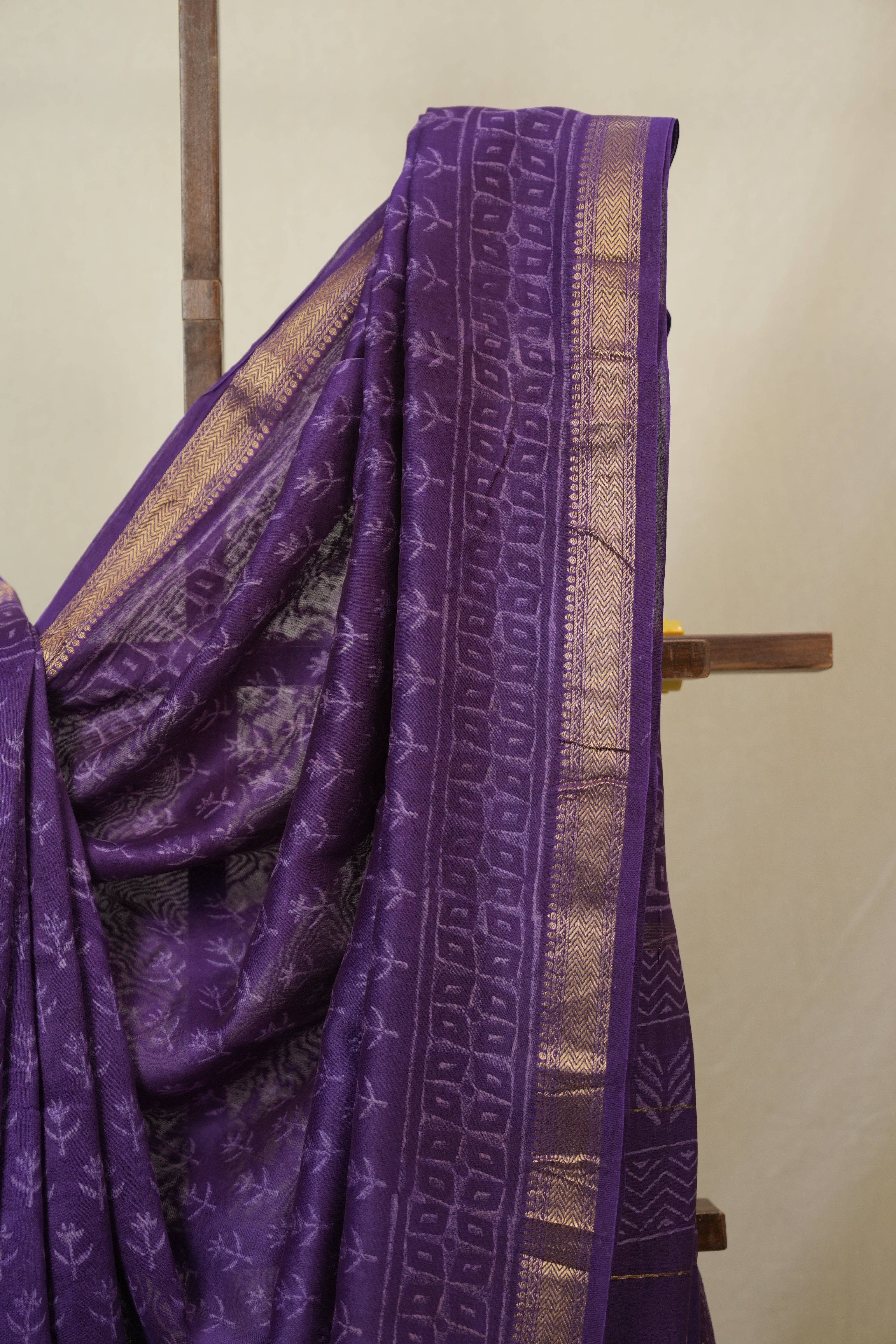Purple HBP Cotton Silk Saree With Maheshwari Border - SRPCSS1627