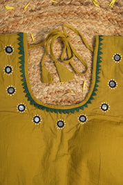 Moss Green HBP Ajrakh Cotton Blouse - SRMGACB15