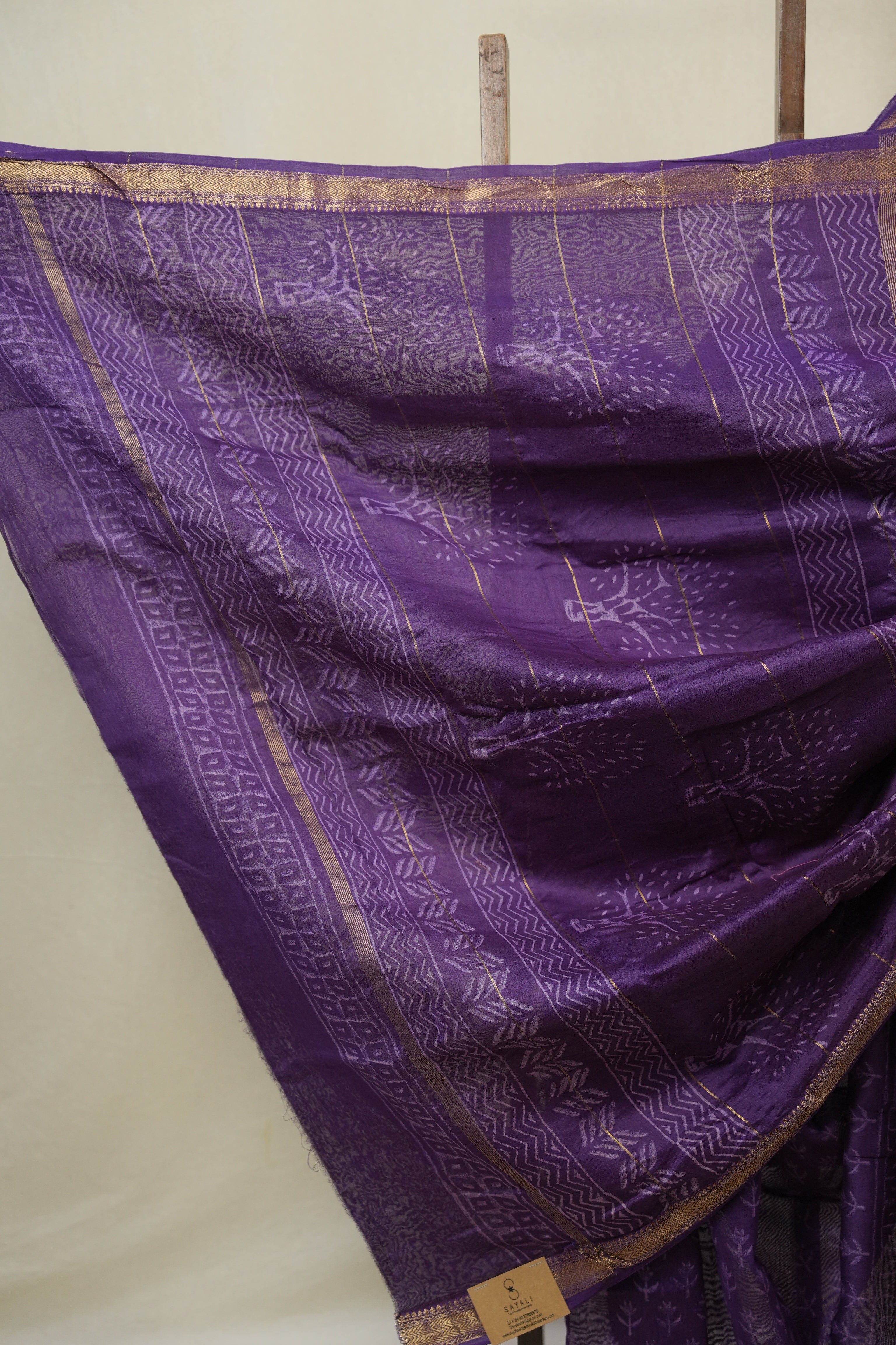 Purple HBP Cotton Silk Saree With Maheshwari Border - SRPCSS1627