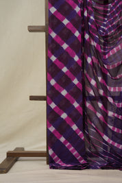 Violet Pink Cotton Leheriya Saree - SRVPMCLS293
