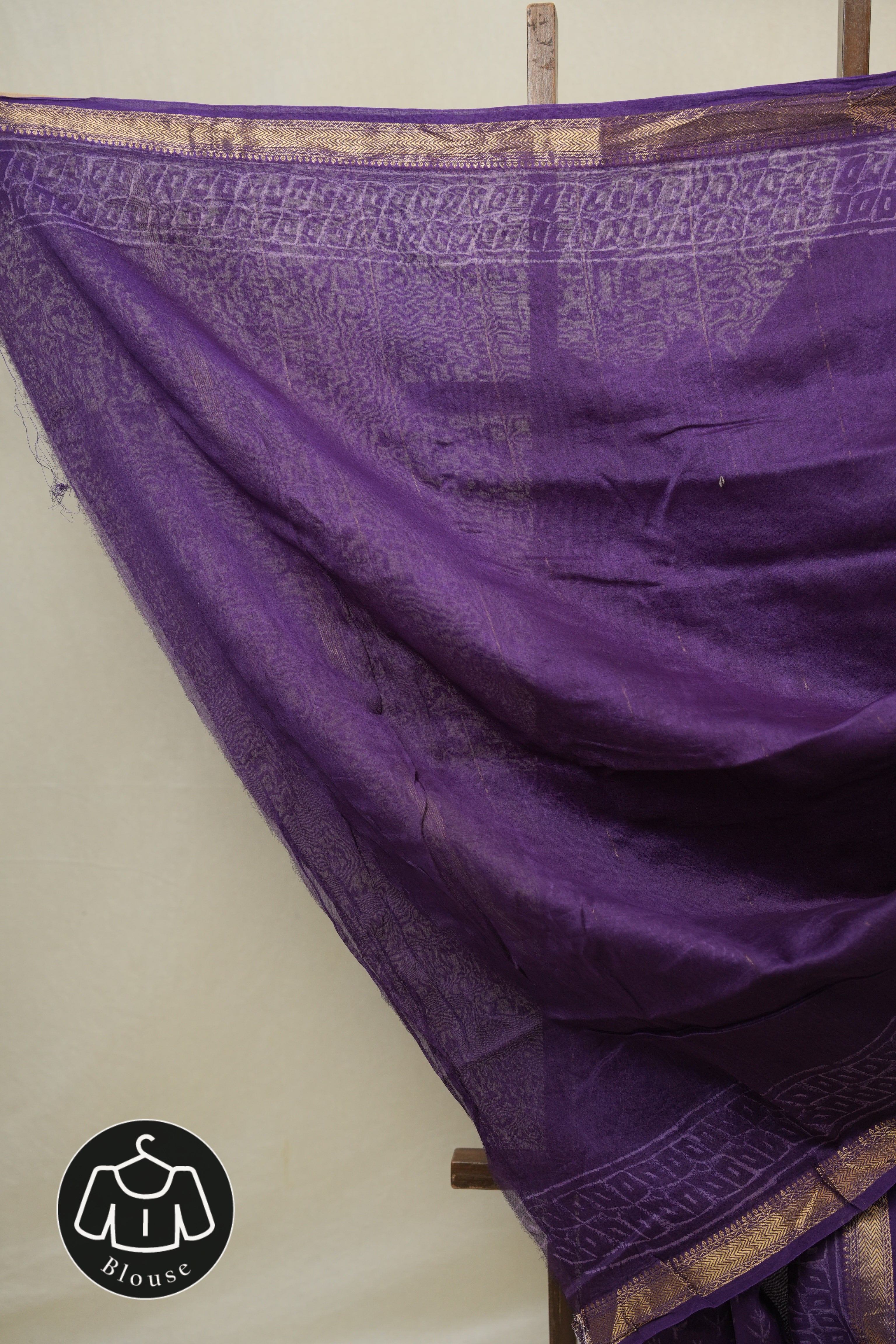 Purple HBP Cotton Silk Saree With Maheshwari Border - SRPCSS1627