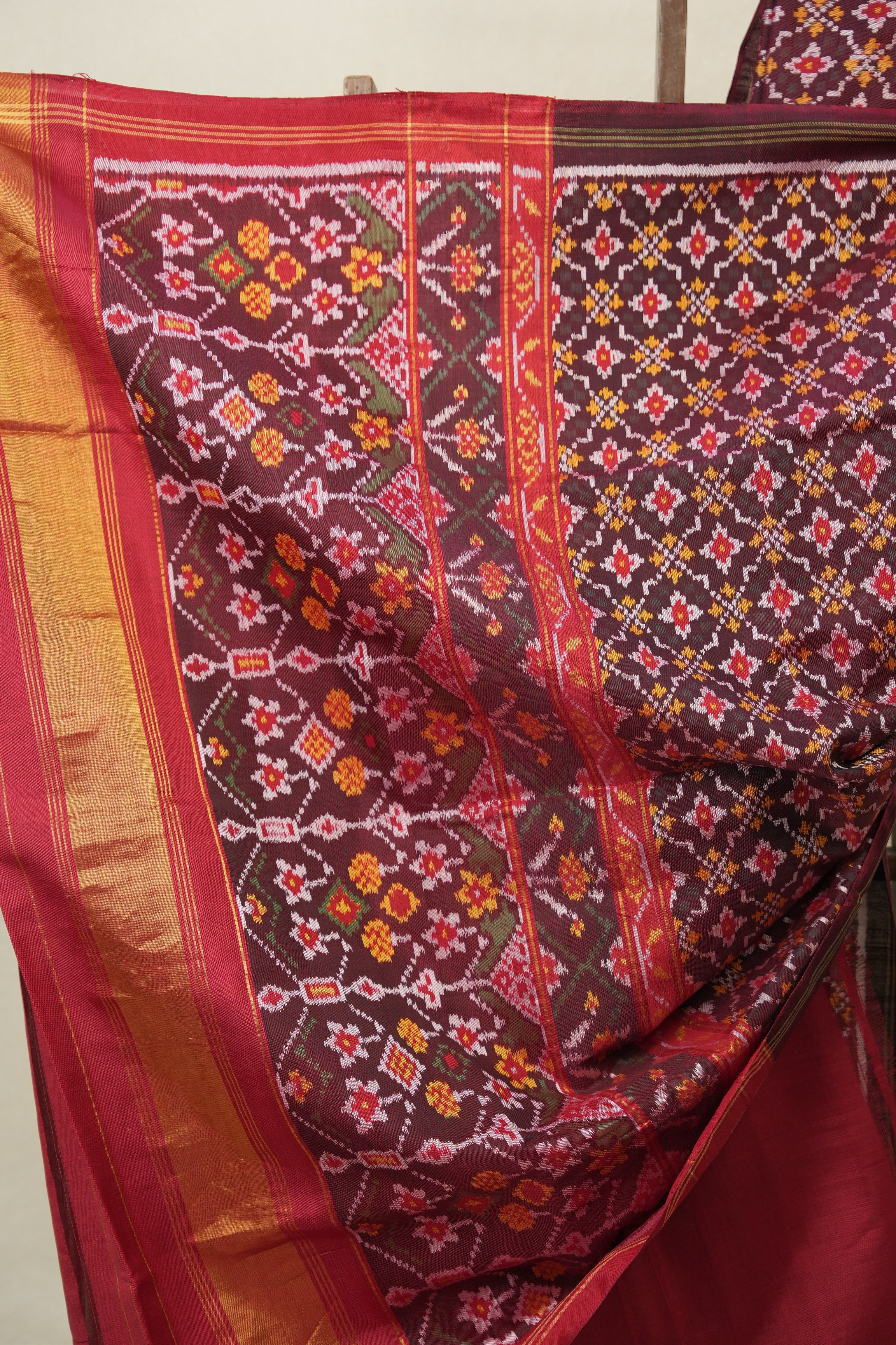 Marron Rajkot Patola Silk Saree - SRMRPSS588
