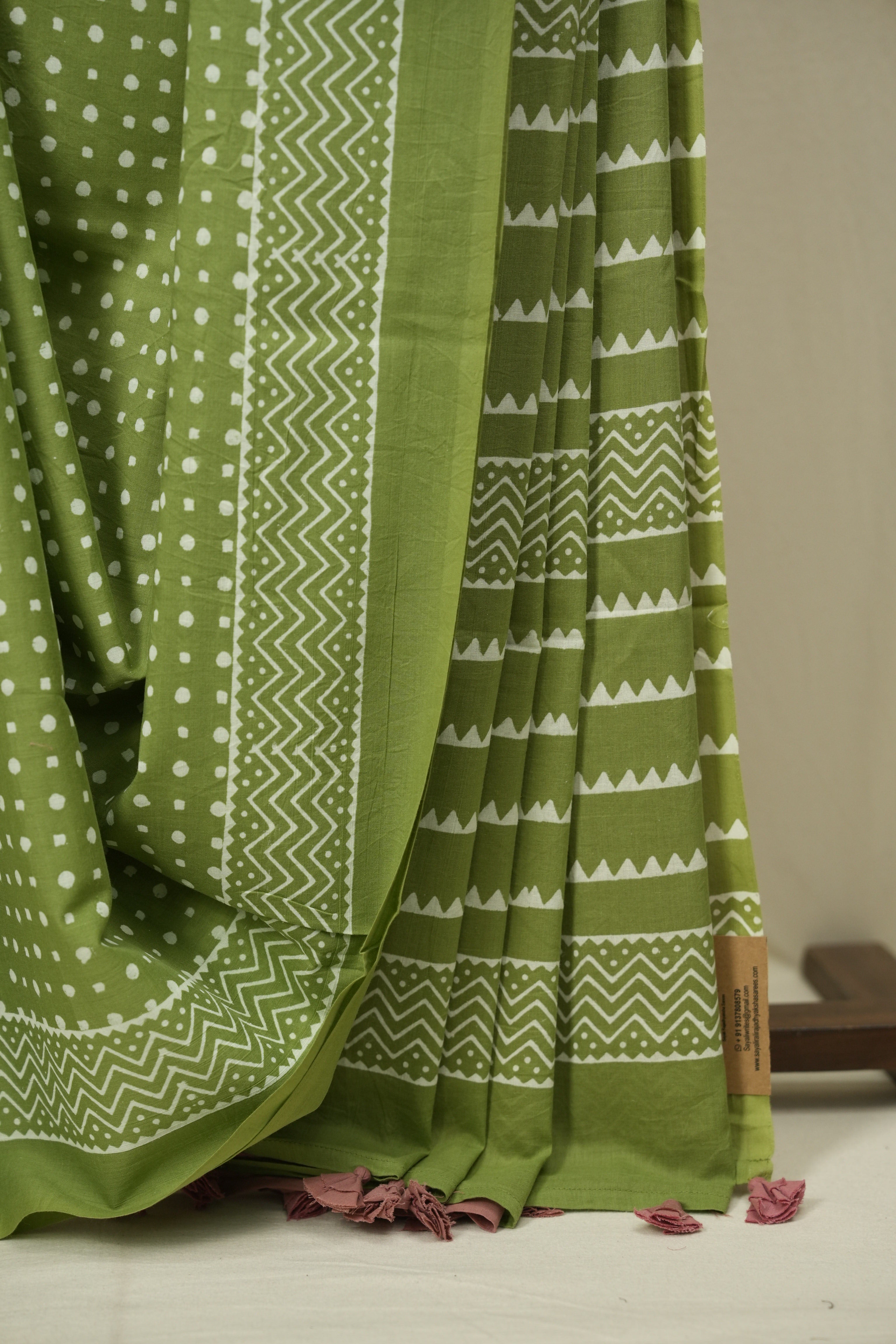 Pista HBP Cotton Saree - SRPCS3478