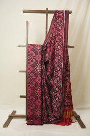 Marron Rajkot Patola Silk Saree - SRMRPSS589