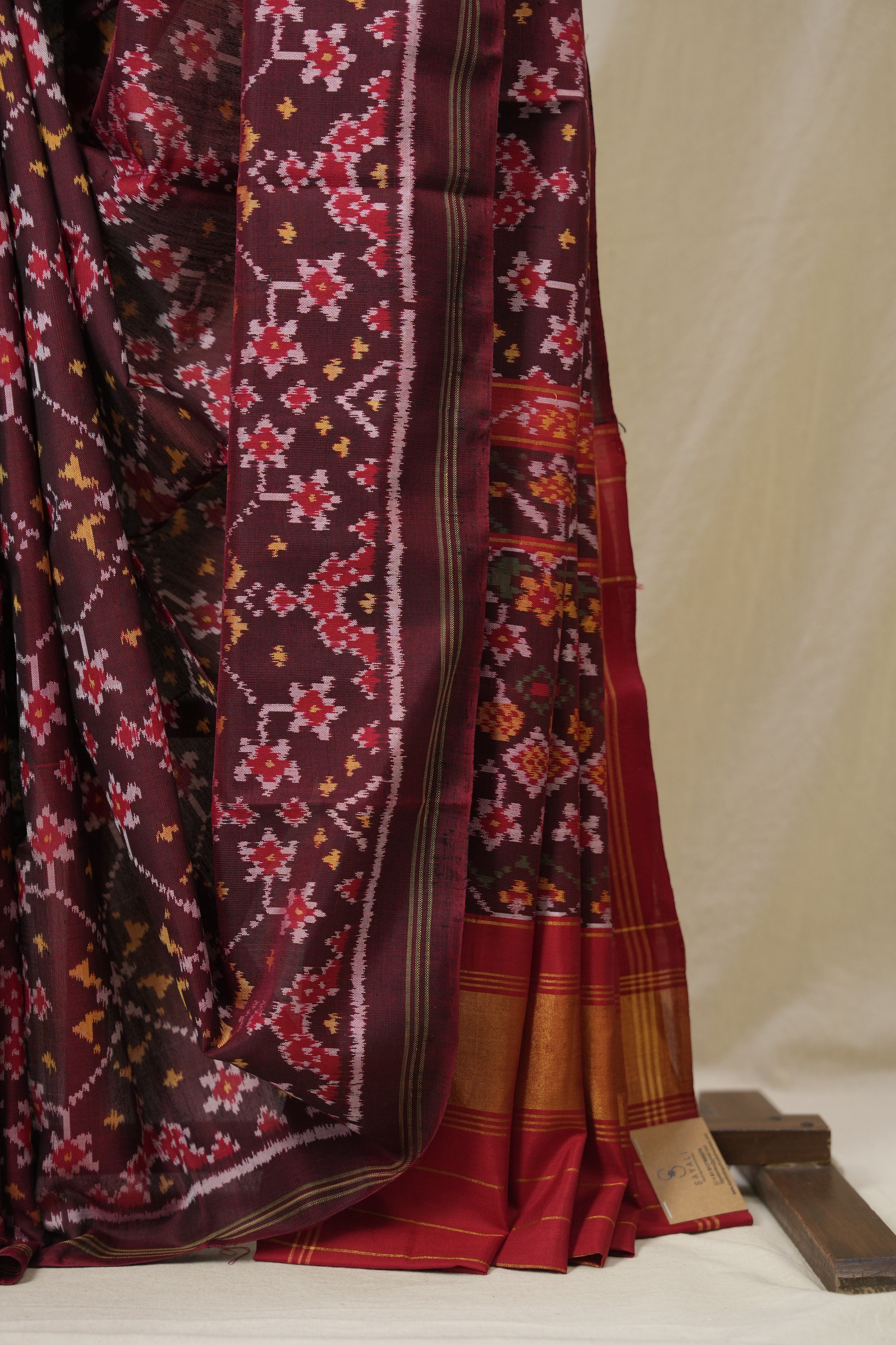 Marron Rajkot Patola Silk Saree - SRMRPSS589