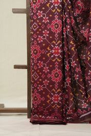 Marron Rajkot Patola Silk Saree - SRMRPSS589