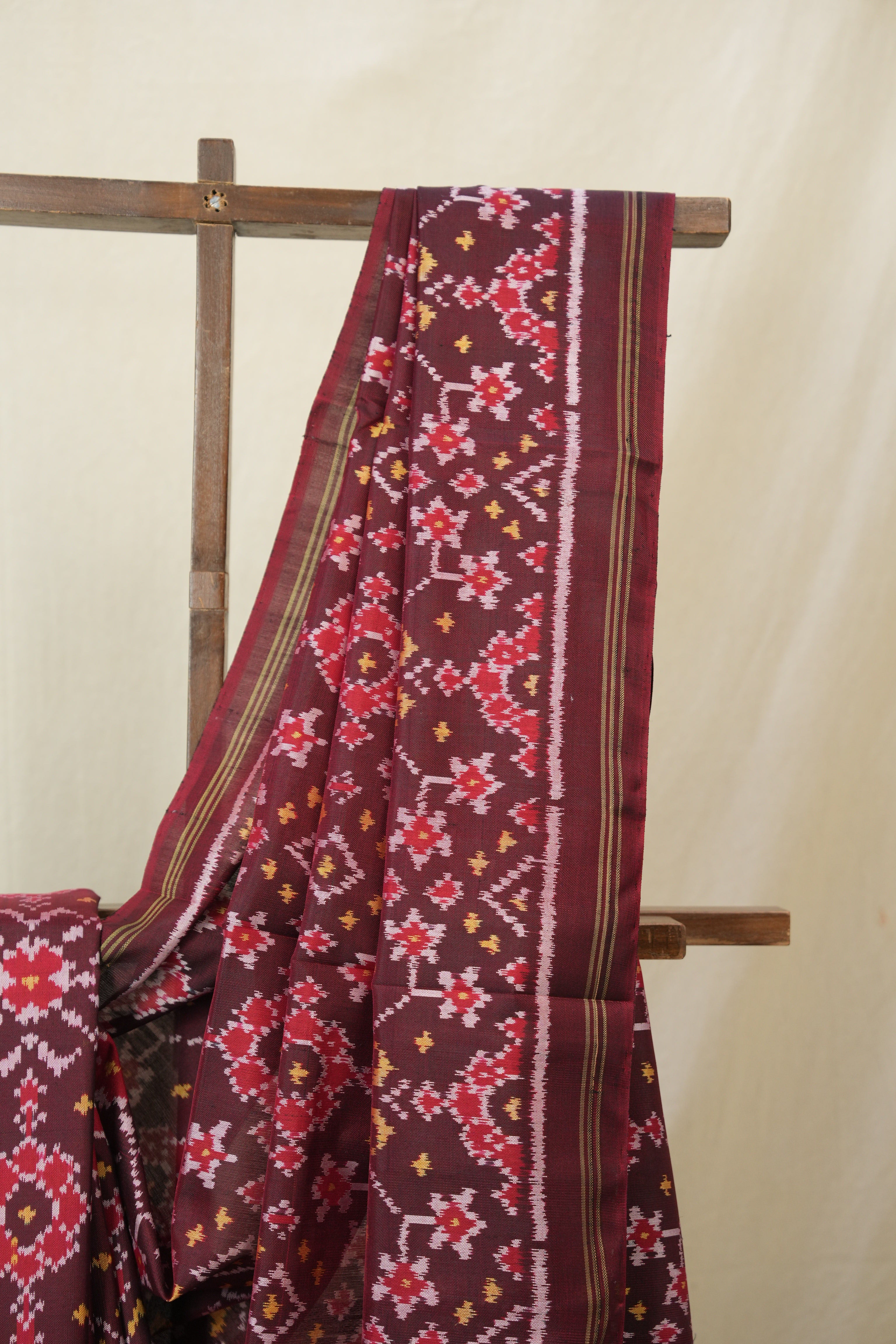 Marron Rajkot Patola Silk Saree - SRMRPSS589