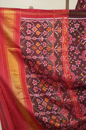 Marron Rajkot Patola Silk Saree - SRMRPSS589
