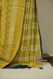 Light Yellow HBP Cotton Saree - SRLYCS3477