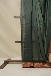 Green - Maroon Maheshwari Saree - SRGMMS952