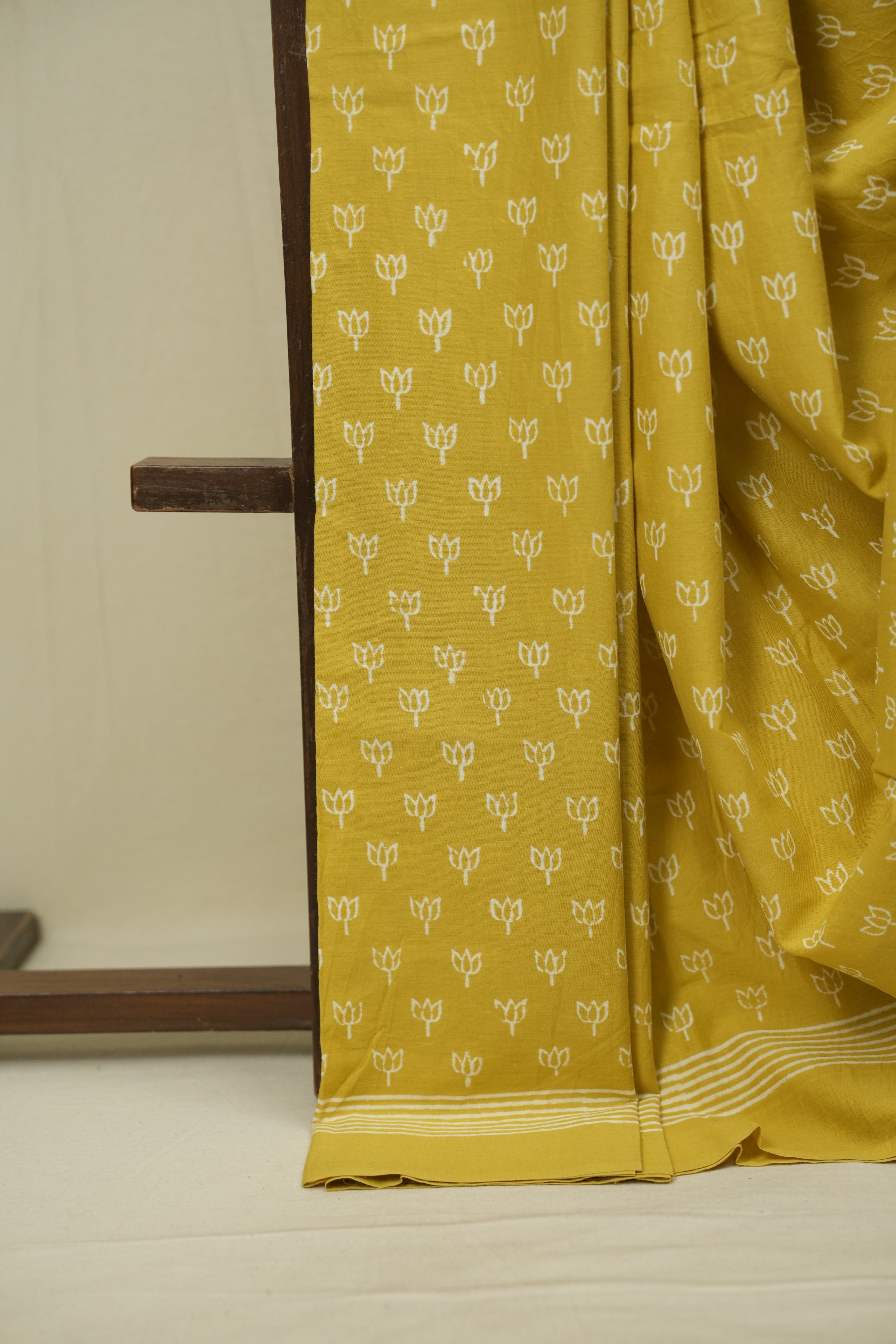 Light Yellow HBP Cotton Saree - SRLYCS3477