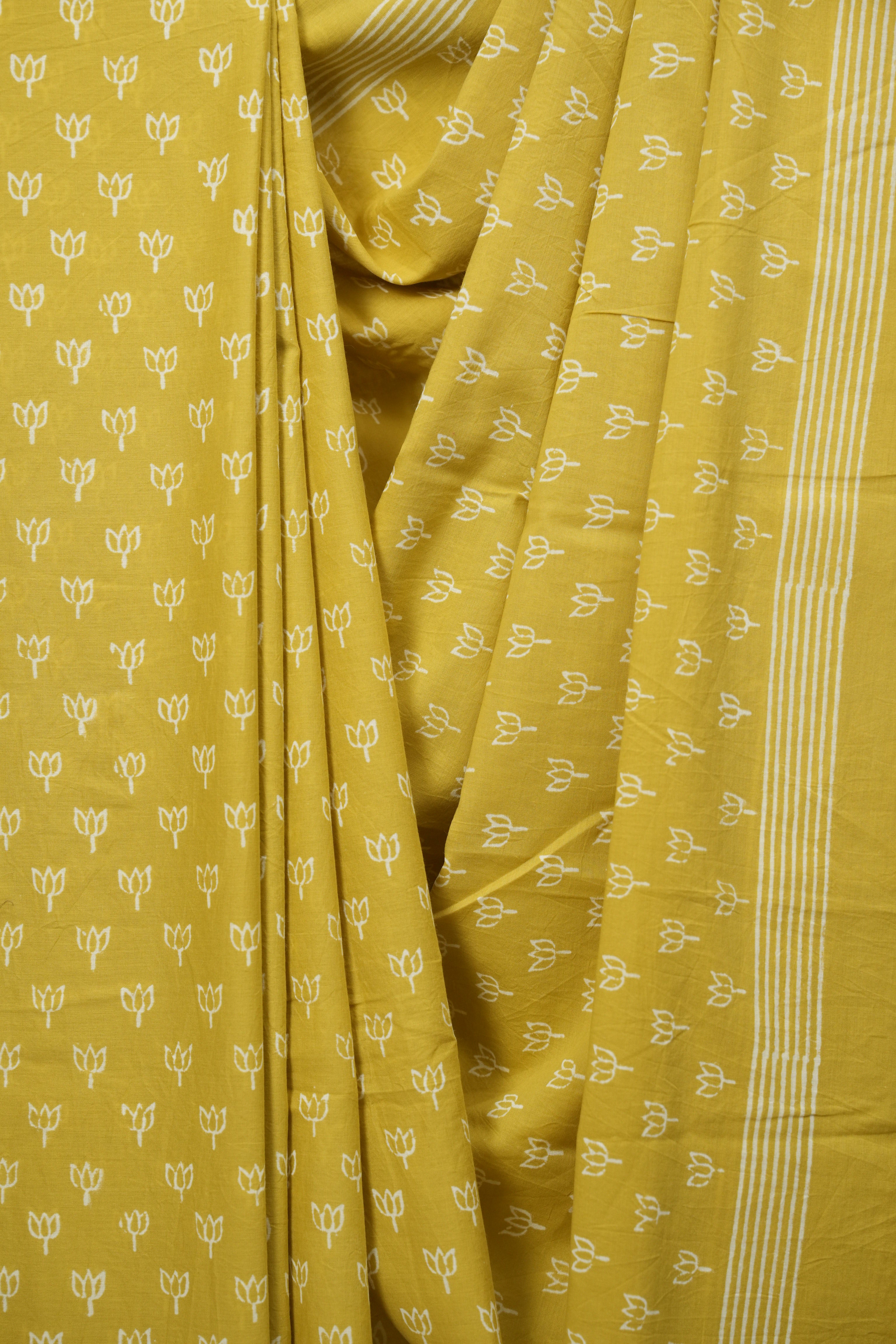 Light Yellow HBP Cotton Saree - SRLYCS3477