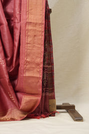 Pink Tussar Silk Saree - SRPTSS59-PI
