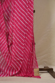 Pink Cotton Leheriya Saree - SRPMCLS284