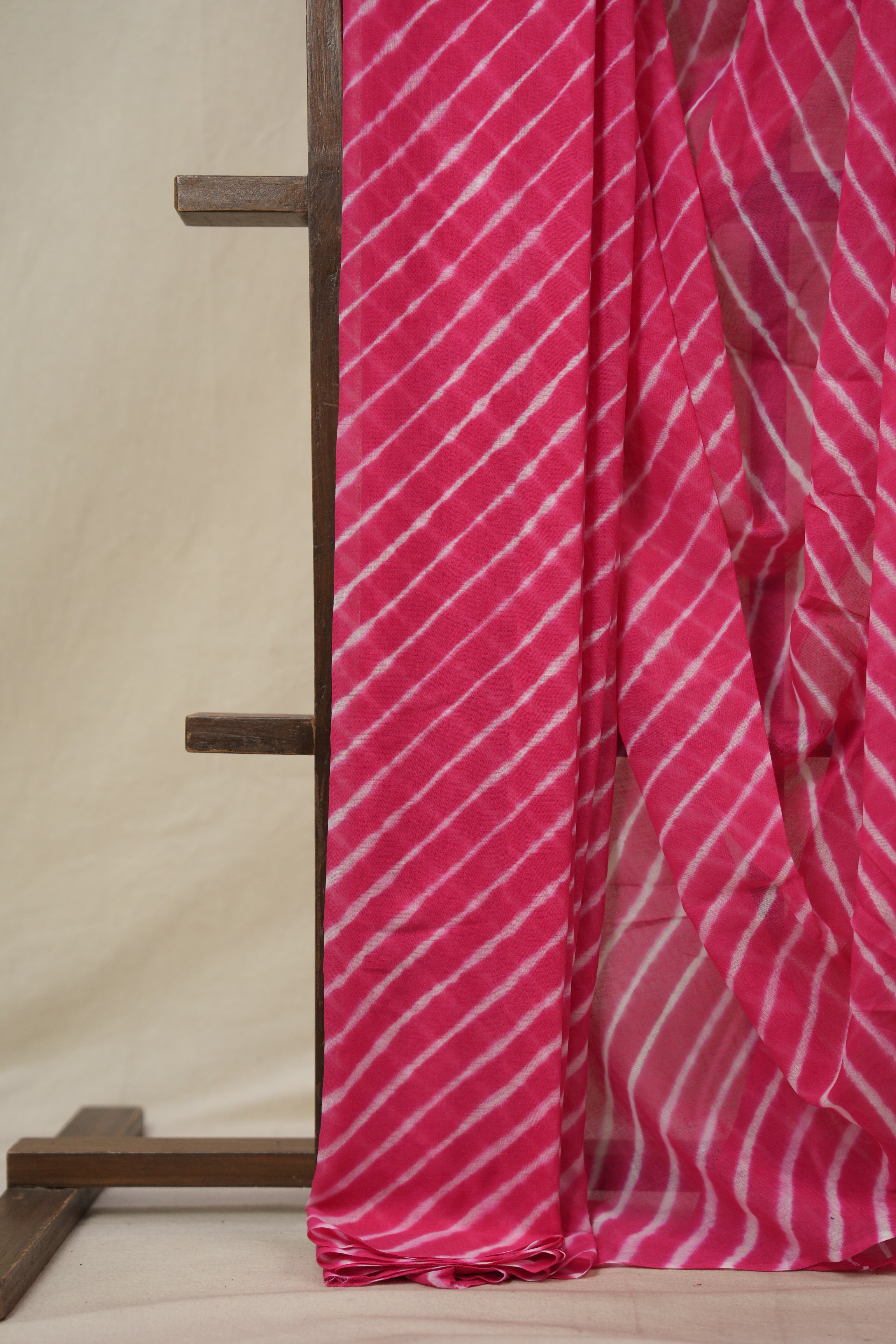 Pink Cotton Leheriya Saree - SRPMCLS284