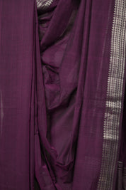 Purple Cotton Mangalgiri Saree - SRPCMS65
