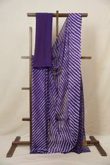 Violet Cotton Leheriya Saree - SRVMCLS286