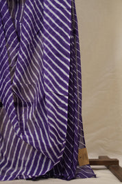 Violet Cotton Leheriya Saree - SRVMCLS286