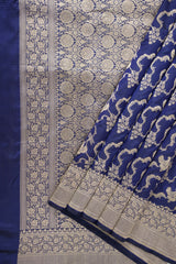 Royal Blue Banarasi Silk Saree - Saavari - SSRBBSS80