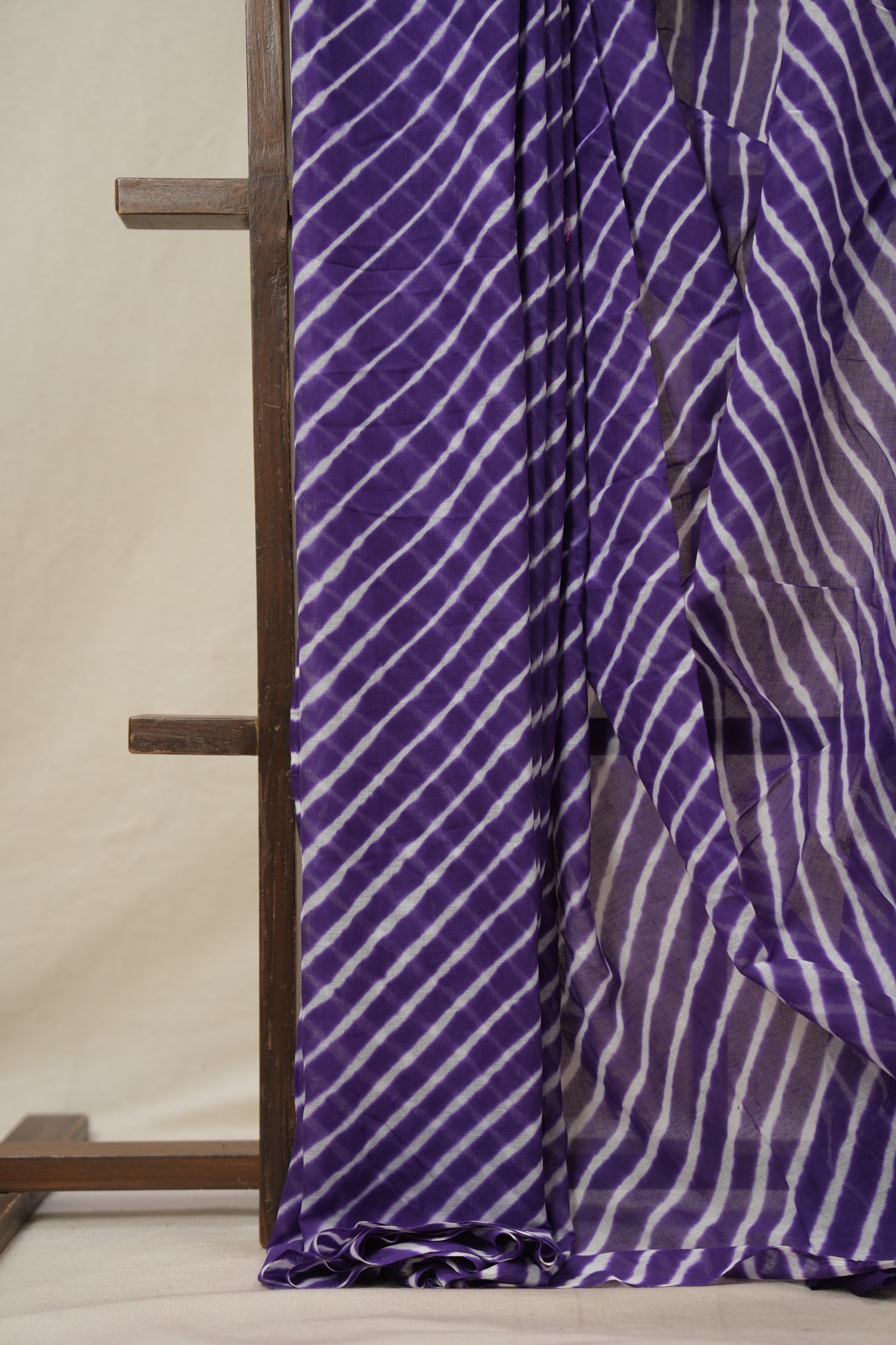 Violet Cotton Leheriya Saree - SRVMCLS286