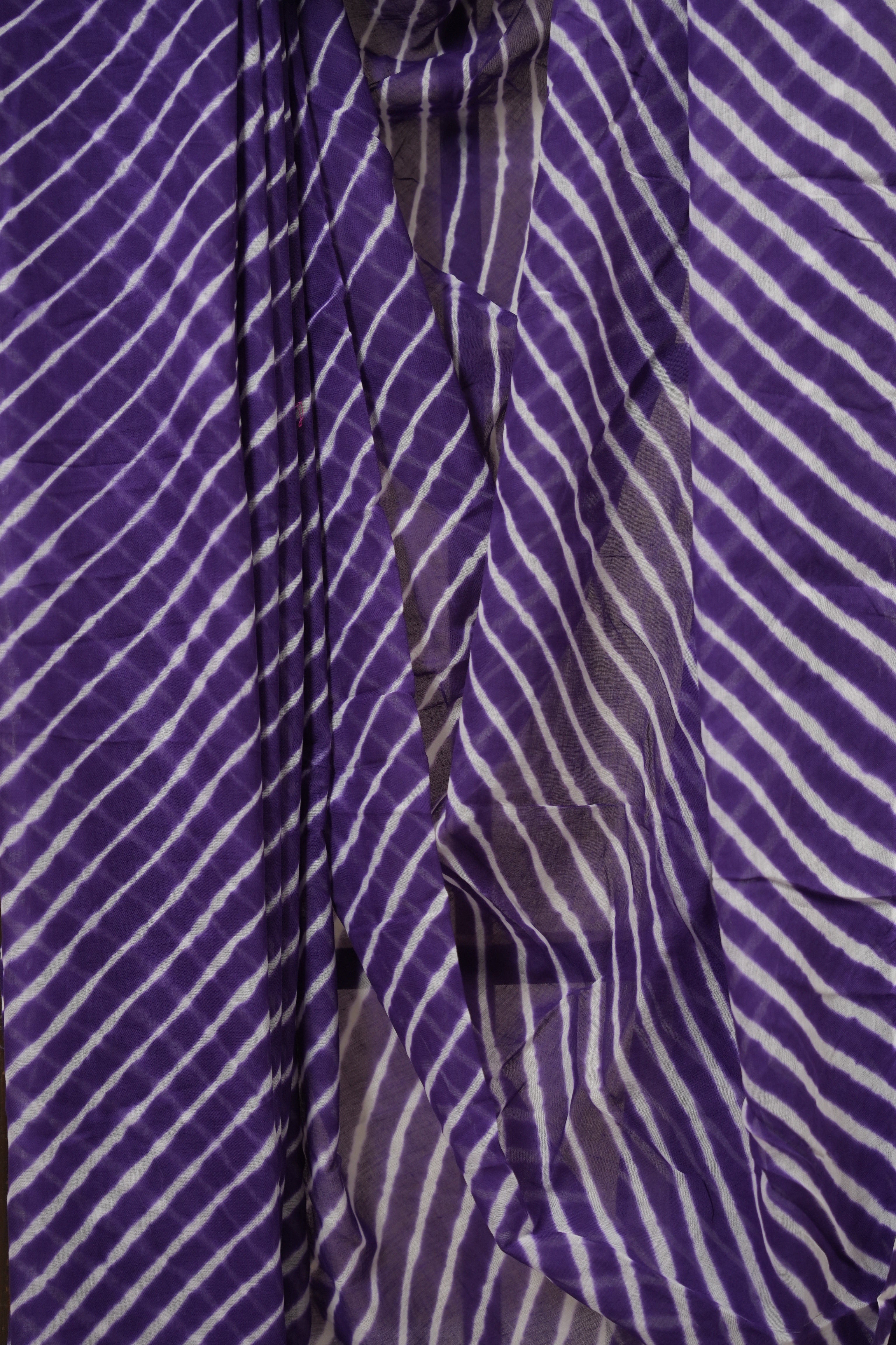 Violet Cotton Leheriya Saree - SRVMCLS286