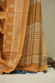 Orange HBP Cotton Saree - SROCS3486