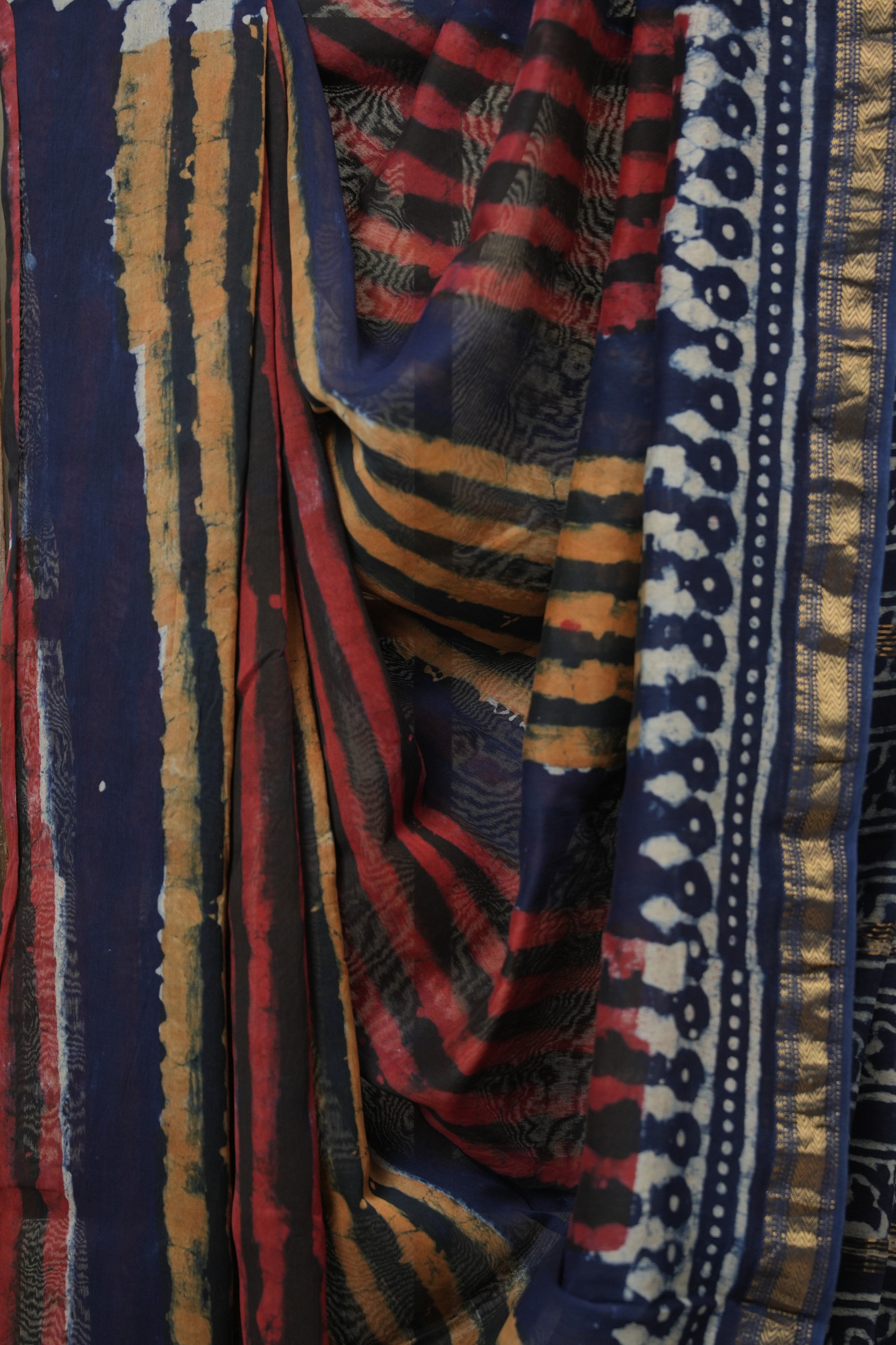 Blue HBP Cotton Silk Saree With Maheshwari Border - SRBCSS1631