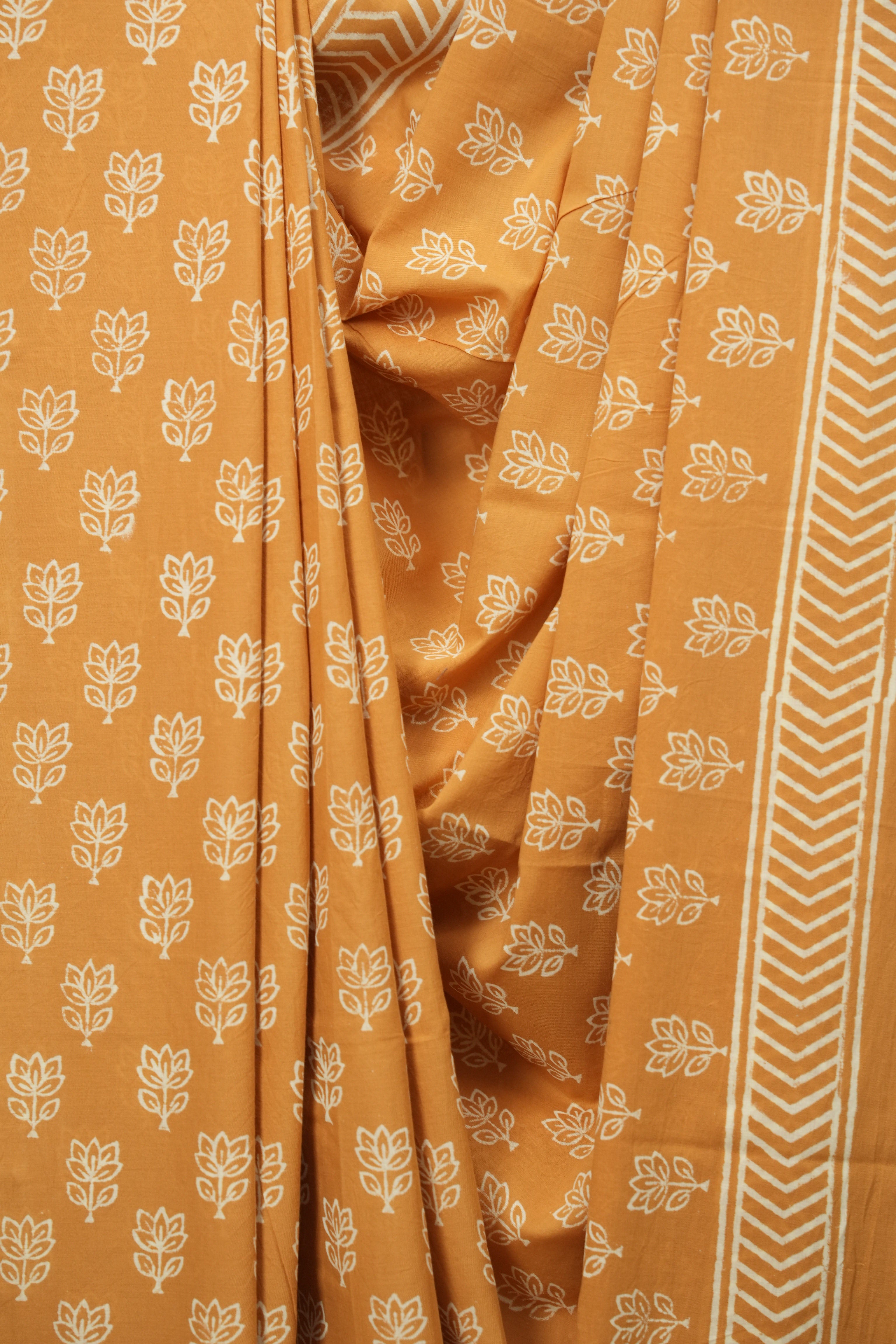 Orange HBP Cotton Saree - SROCS3486