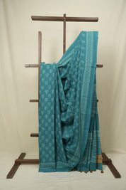 Teal HBP Cotton Saree - SRTCS3485
