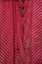 Red Cotton Leheriya Saree - SRRMCLS285