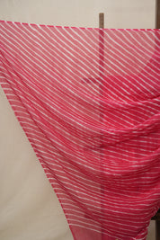 Red Cotton Leheriya Saree - SRRMCLS285