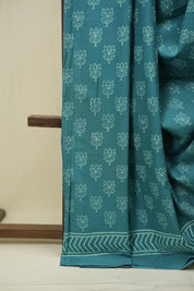 Teal HBP Cotton Saree - SRTCS3485