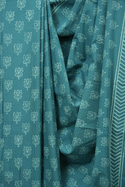 Teal HBP Cotton Saree - SRTCS3485