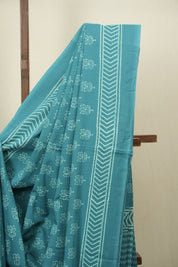 Teal HBP Cotton Saree - SRTCS3485