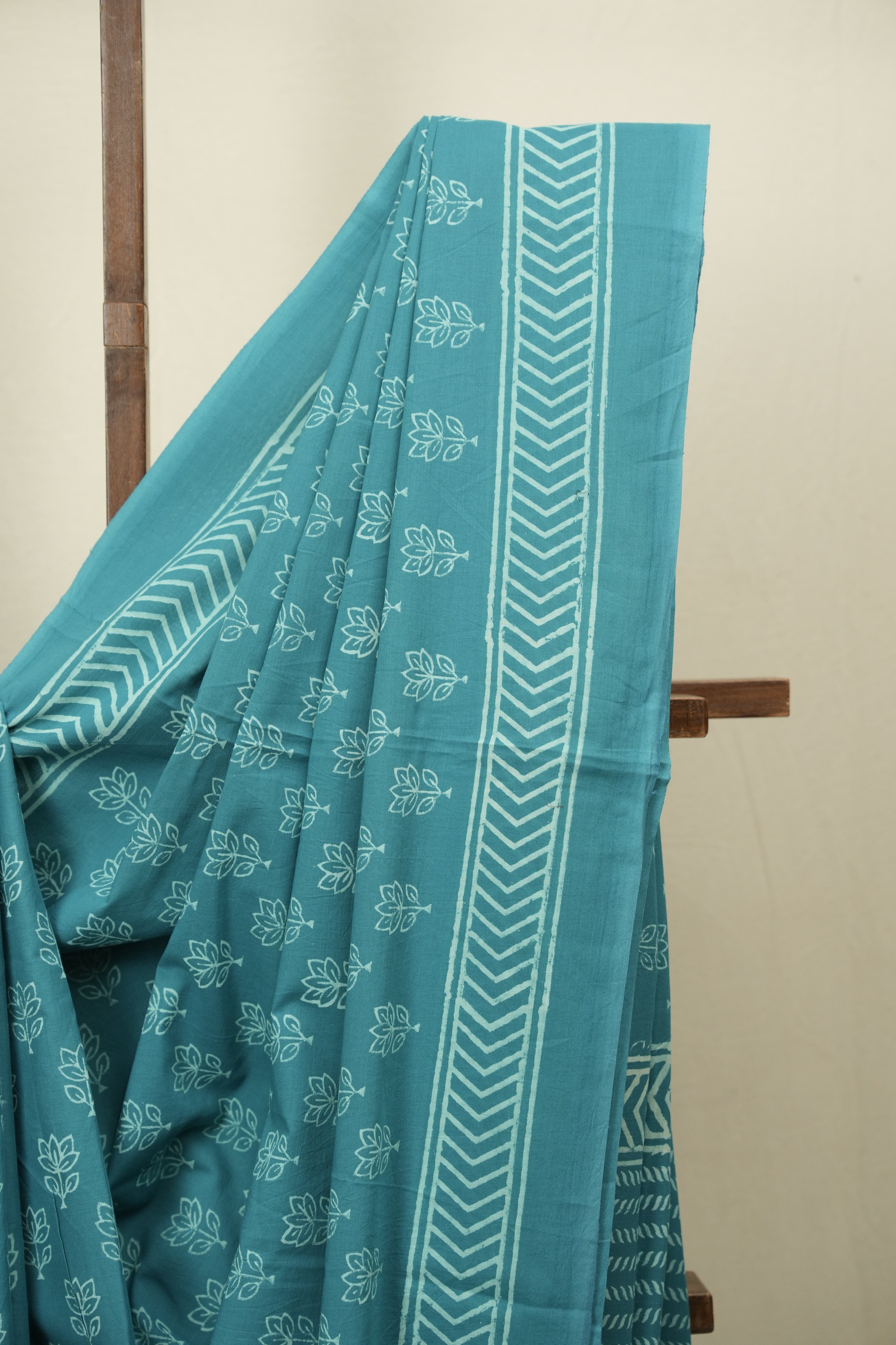 Teal HBP Cotton Saree - SRTCS3485