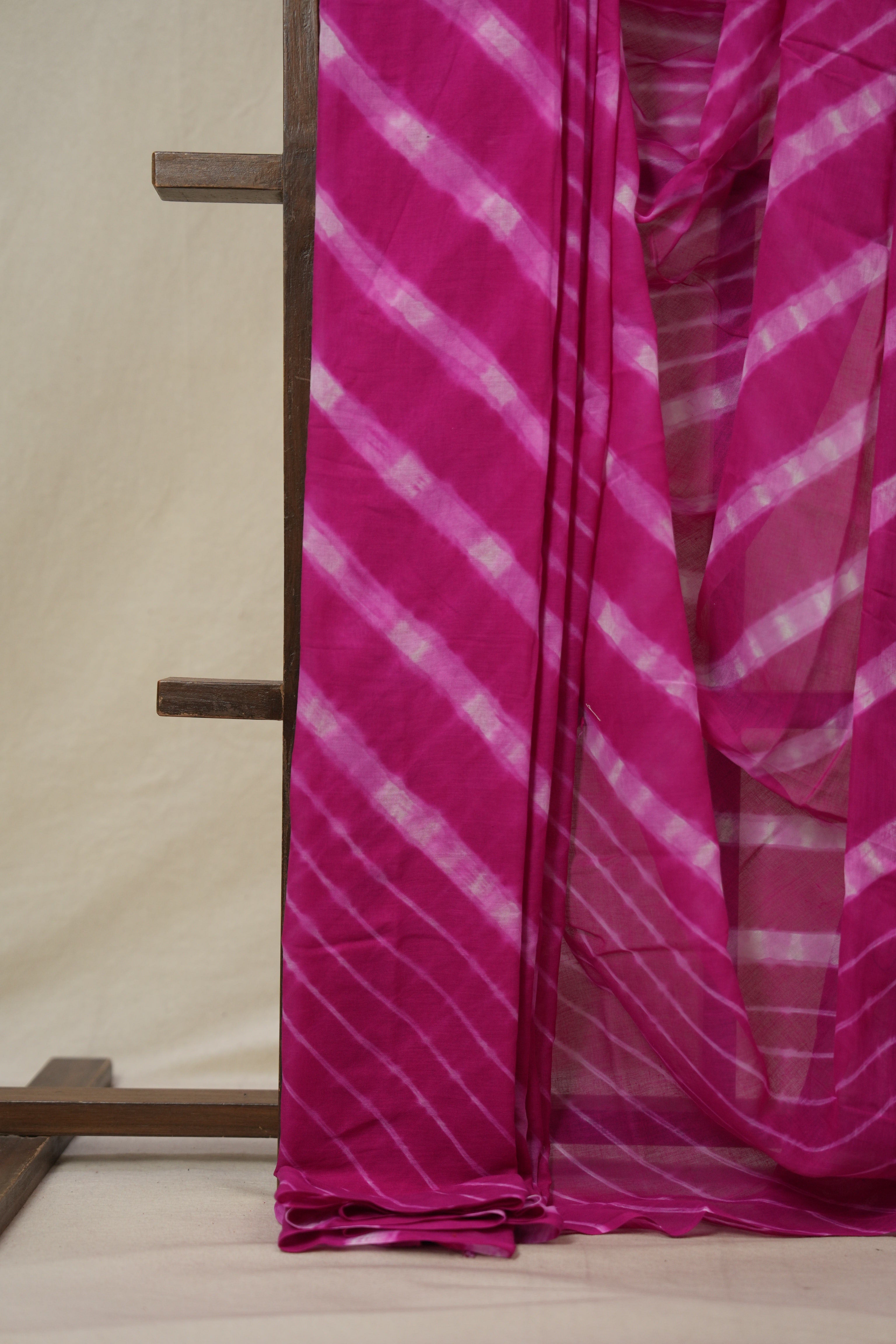 Pink Cotton Leheriya Saree - SRPMCLS289
