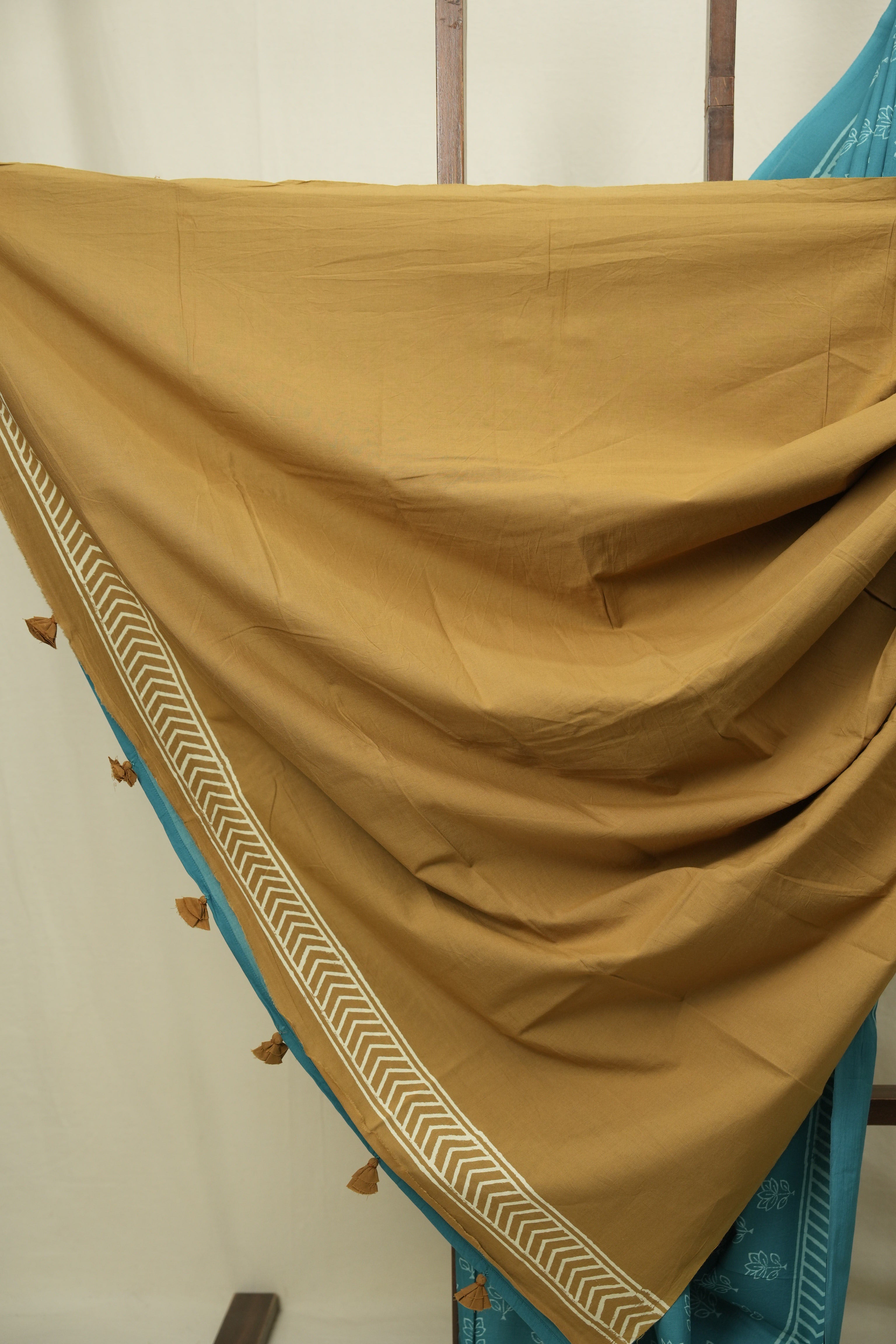 Teal HBP Cotton Saree - SRTCS3485