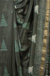 Sage Green HBP Cotton Silk Saree With Maheshwari Border - SRSGCSS1634