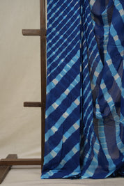 Blue Cotton Leheriya Saree - SRBMCLS292