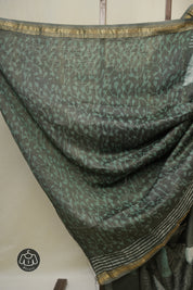 Sage Green HBP Cotton Silk Saree With Maheshwari Border - SRSGCSS1634