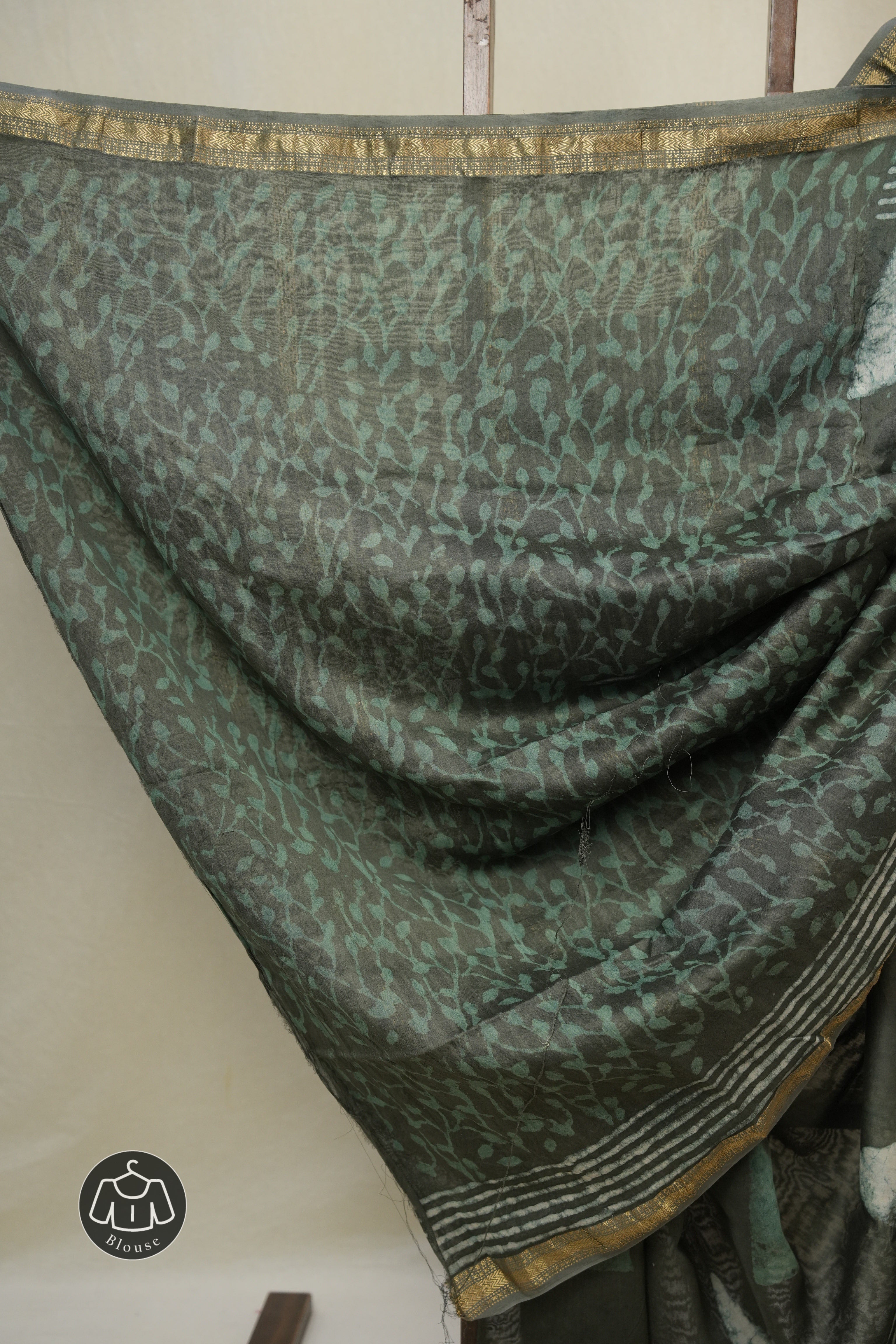 Sage Green HBP Cotton Silk Saree With Maheshwari Border - SRSGCSS1634