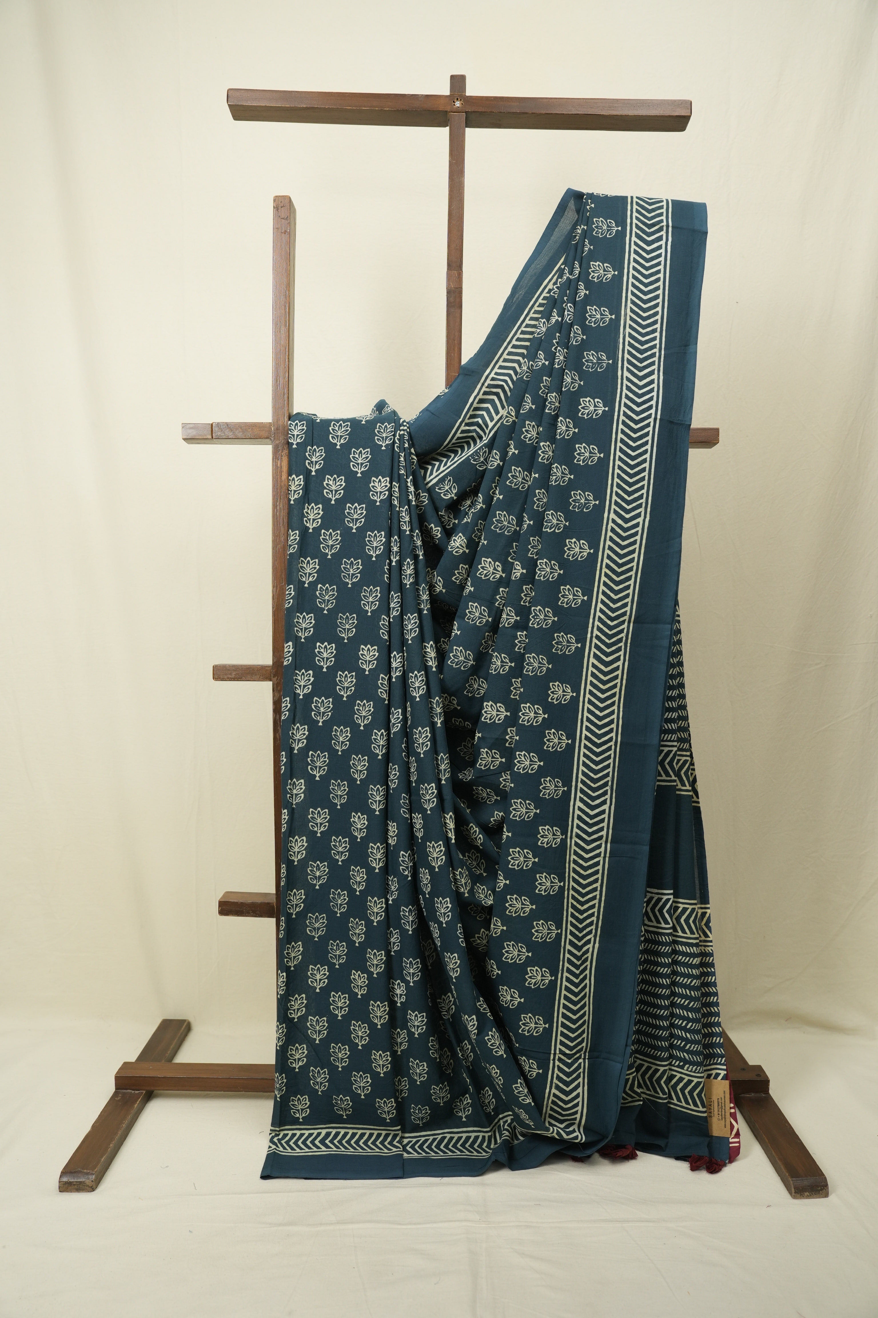 Teal Blue HBP Cotton Saree - SRTBCS3481
