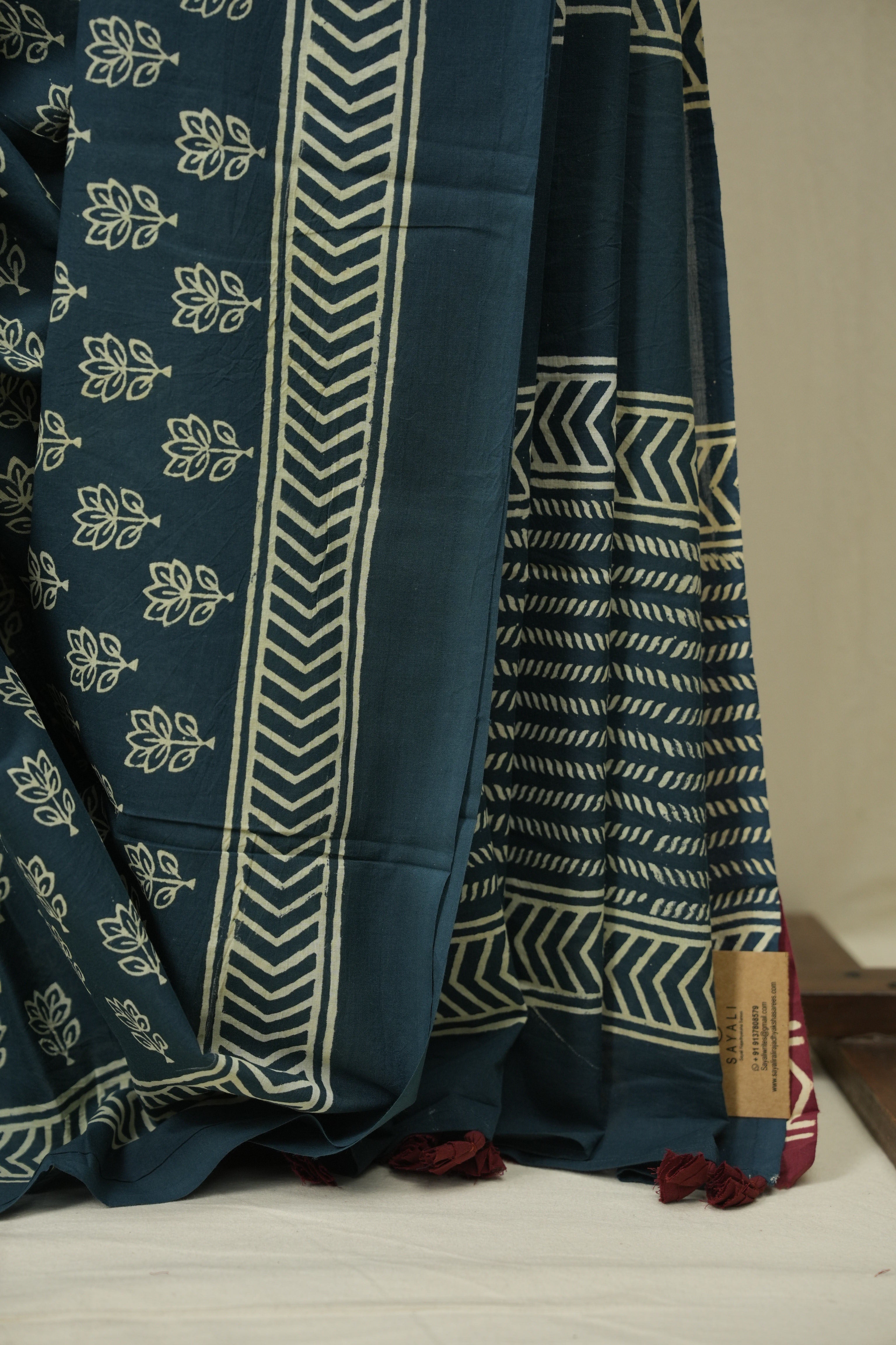 Teal Blue HBP Cotton Saree - SRTBCS3481