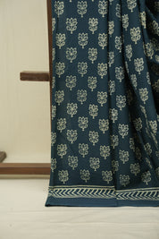 Teal Blue HBP Cotton Saree - SRTBCS3481