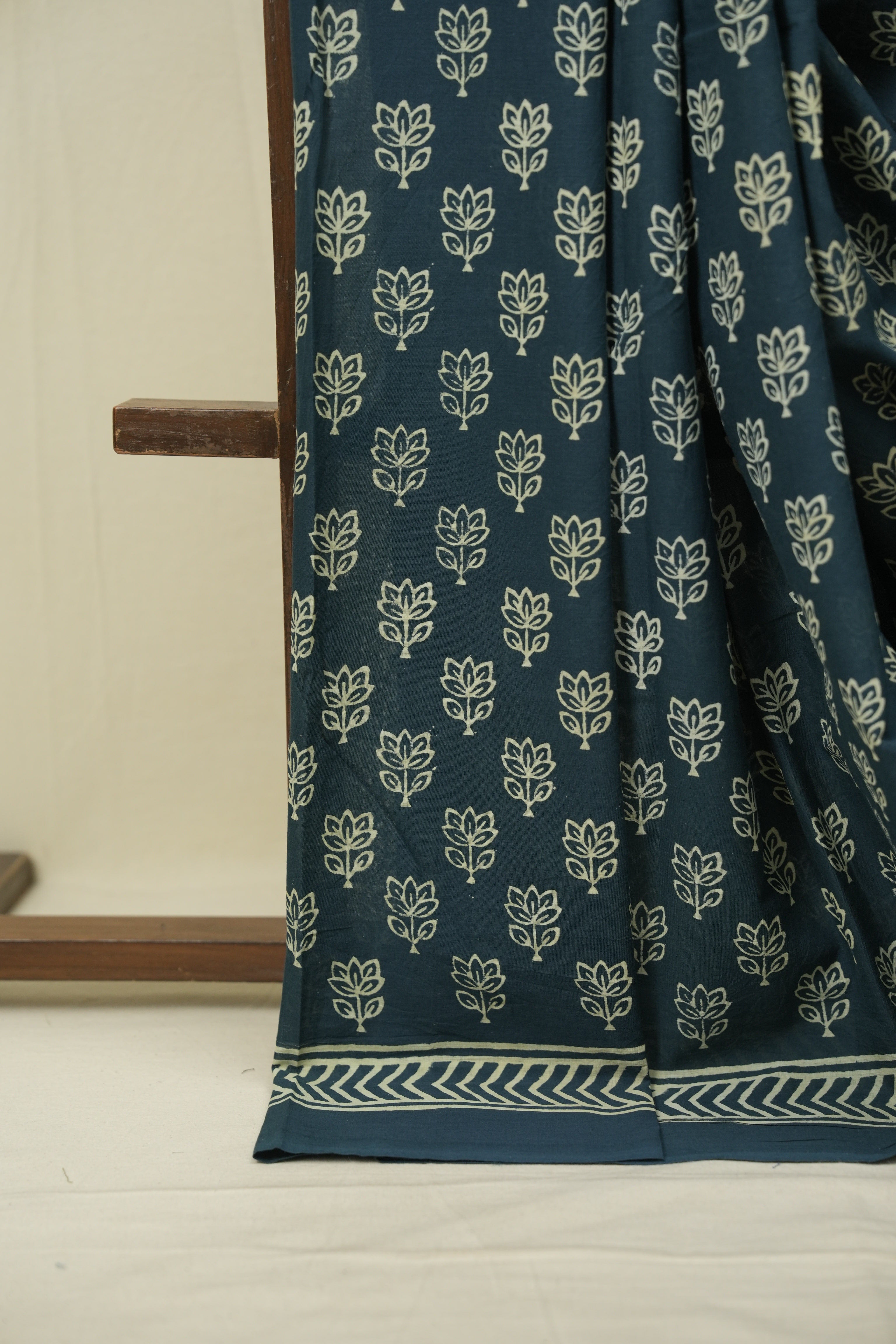 Teal Blue HBP Cotton Saree - SRTBCS3481