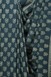 Teal Blue HBP Cotton Saree - SRTBCS3481