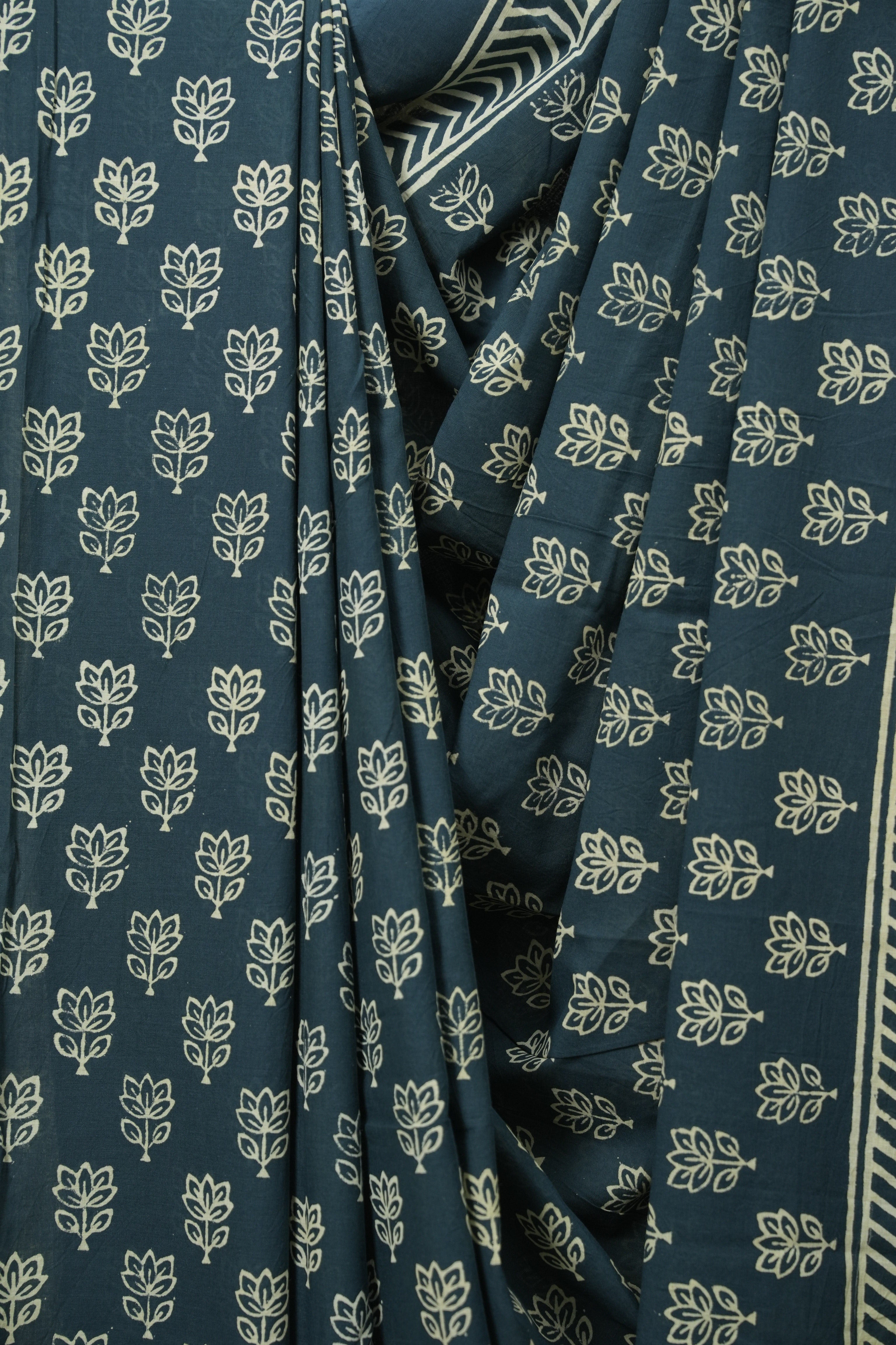 Teal Blue HBP Cotton Saree - SRTBCS3481