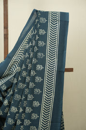 Teal Blue HBP Cotton Saree - SRTBCS3481