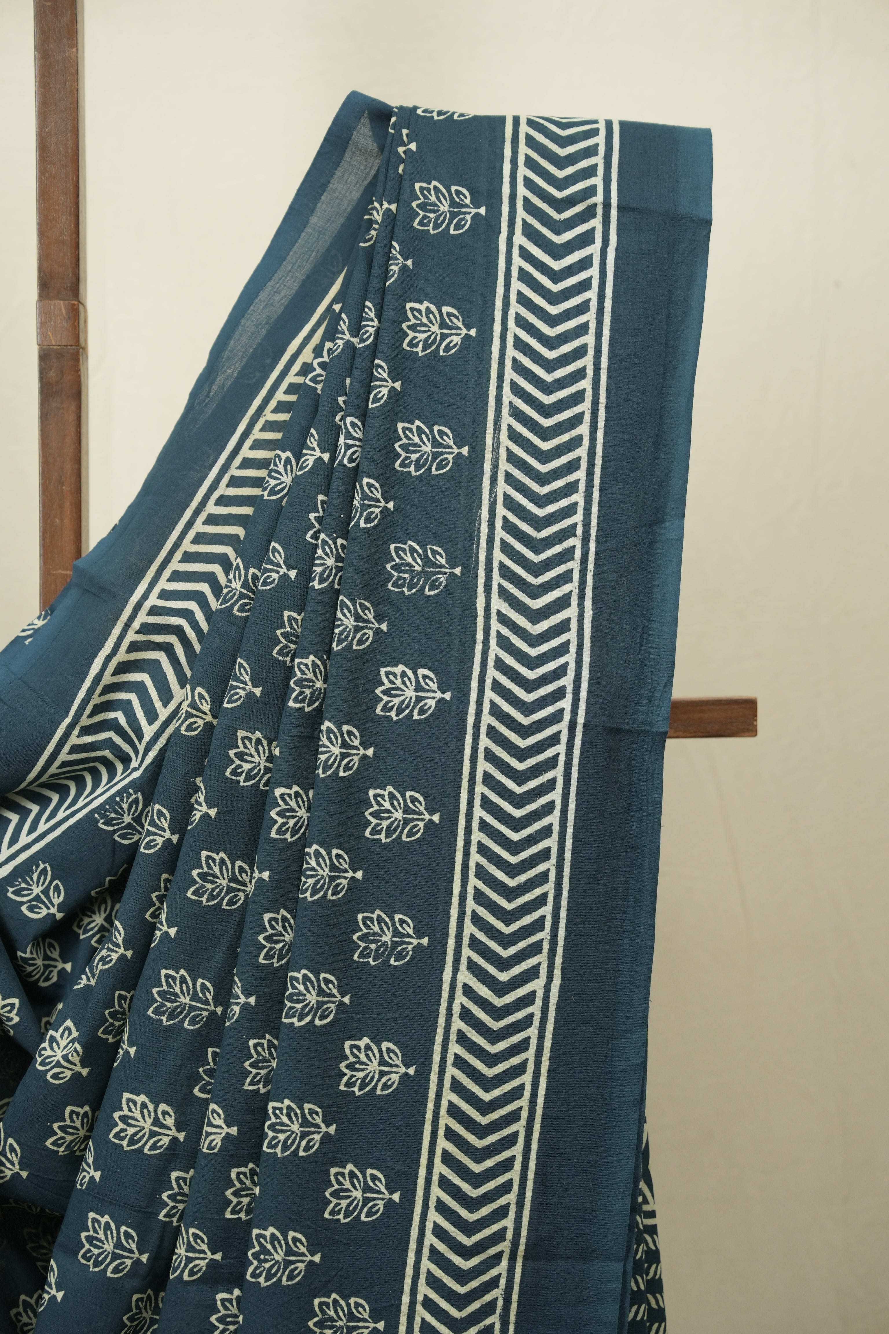 Teal Blue HBP Cotton Saree - SRTBCS3481