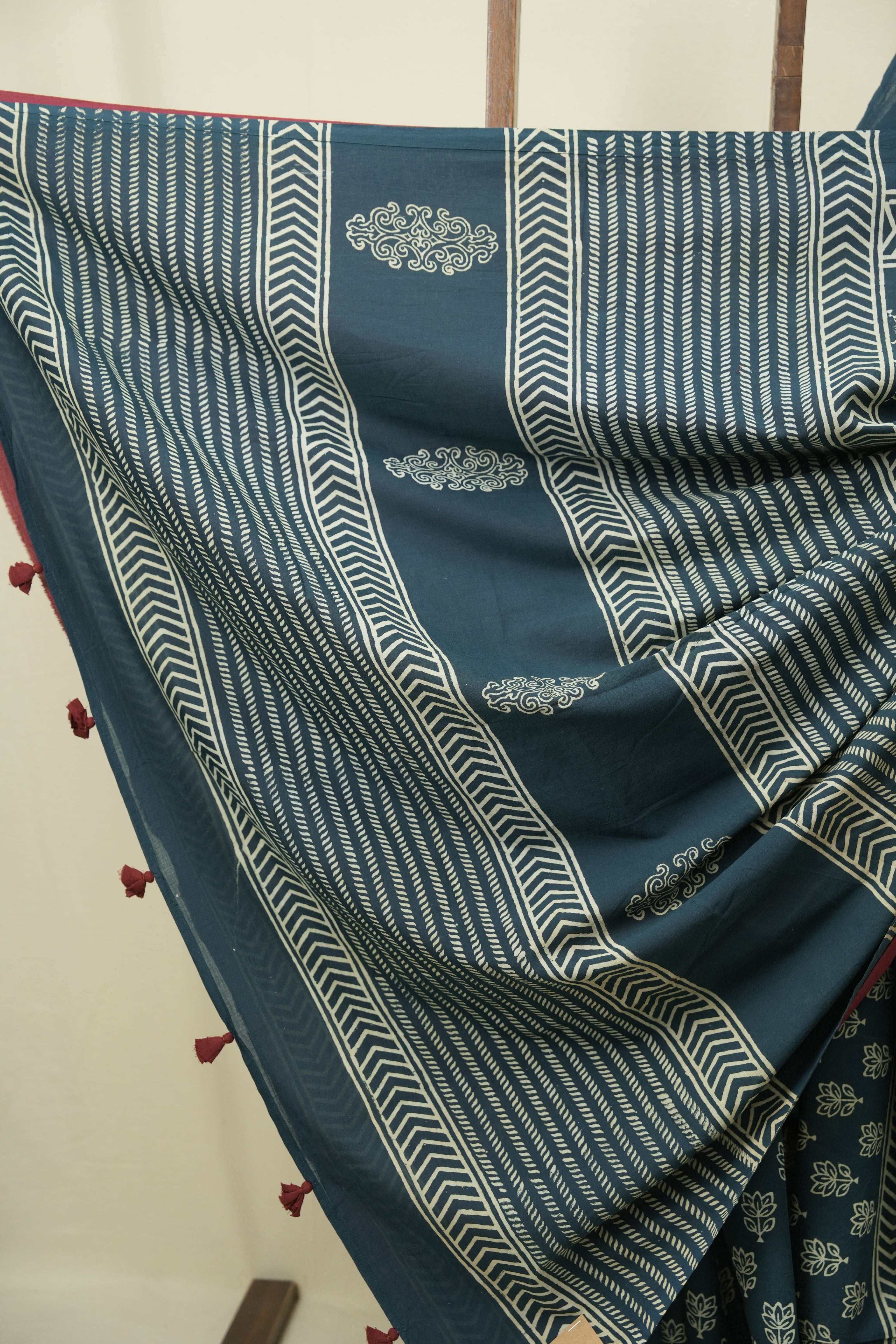 Teal Blue HBP Cotton Saree - SRTBCS3481
